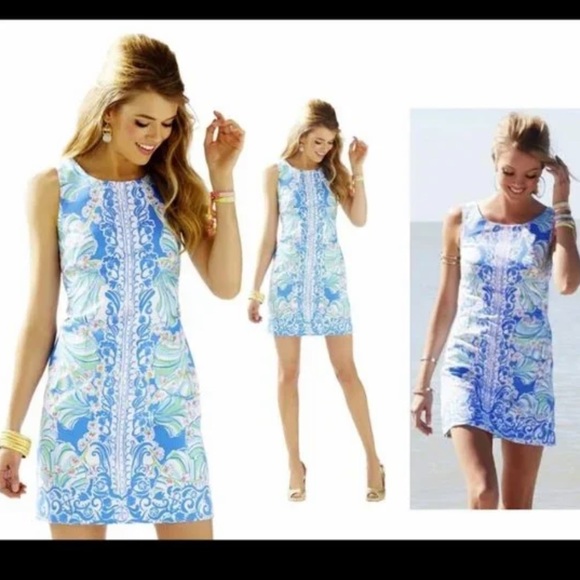 Lilly Pulitzer Blue Bay Coasting Shells Dress 6 - Picture 1 of 6